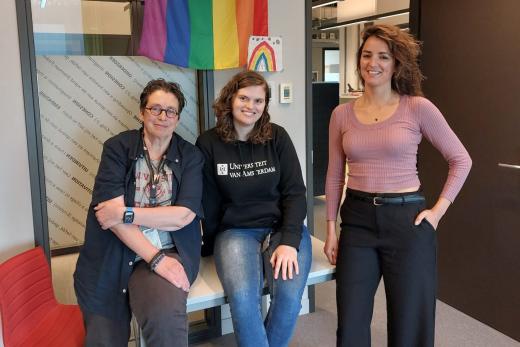 drie onderzoekers van de onderzoeksgroep New Families