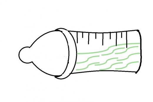 melkfles op zijn kant